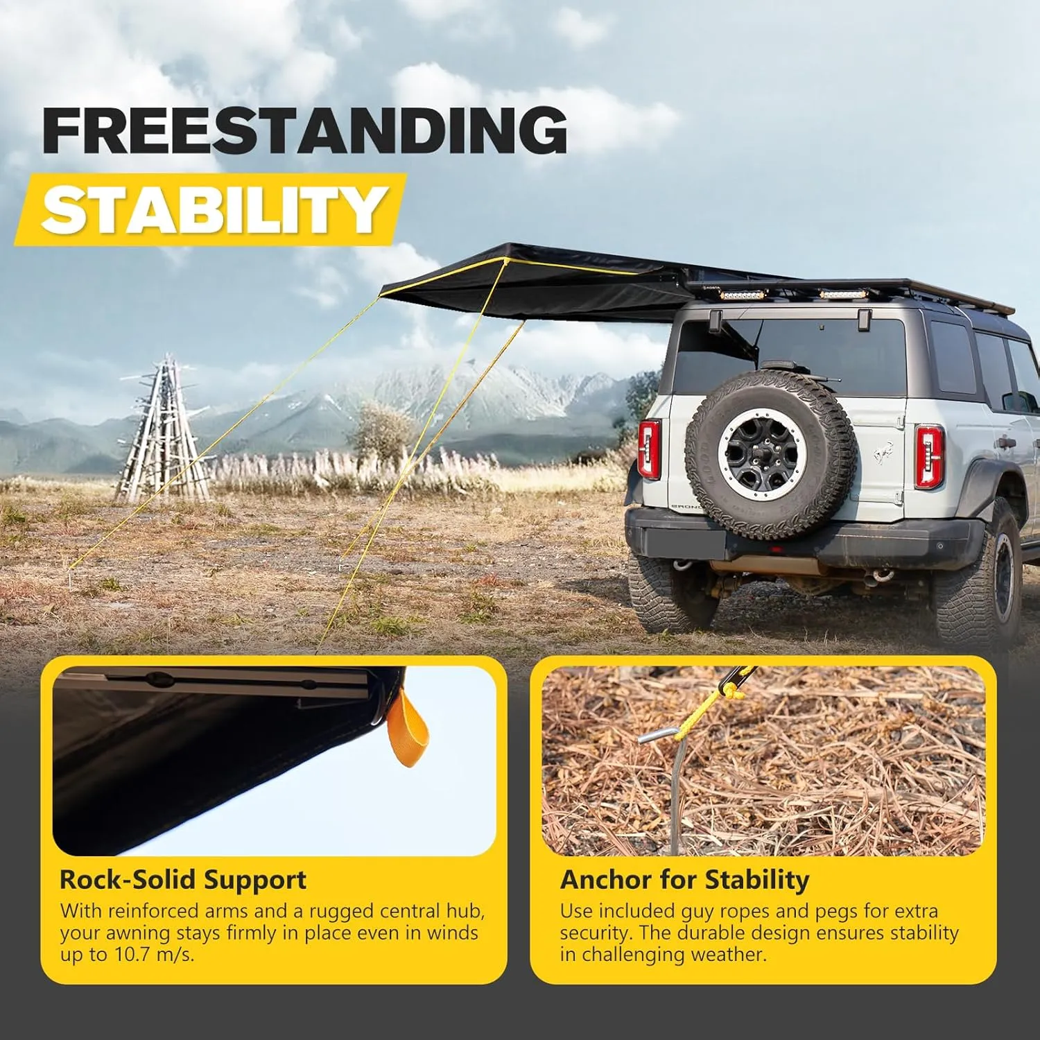 BUNKER INDUST 180 Degree Awning Free Standing