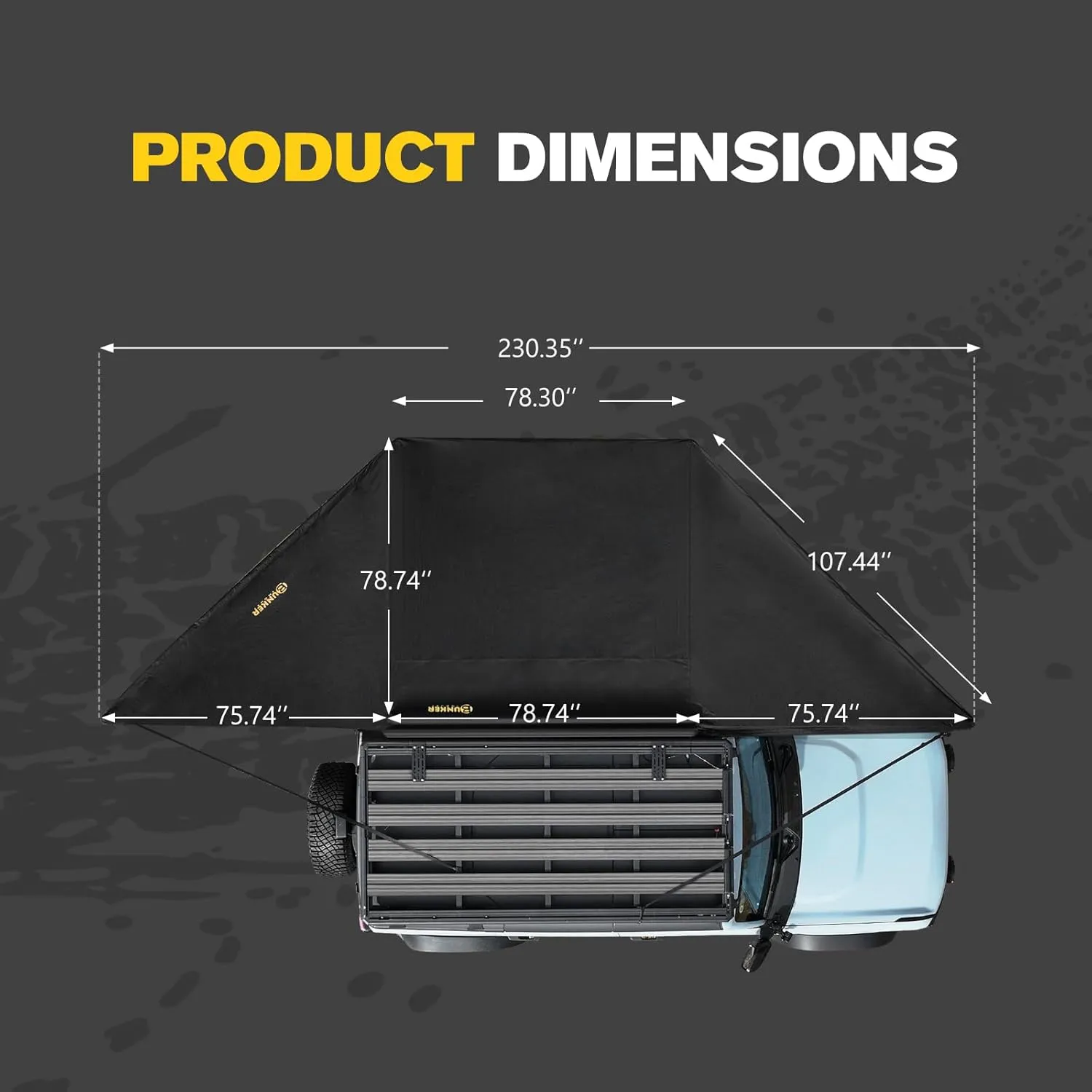 BUNKER INDUST 180 Degree Awning Free Standing
