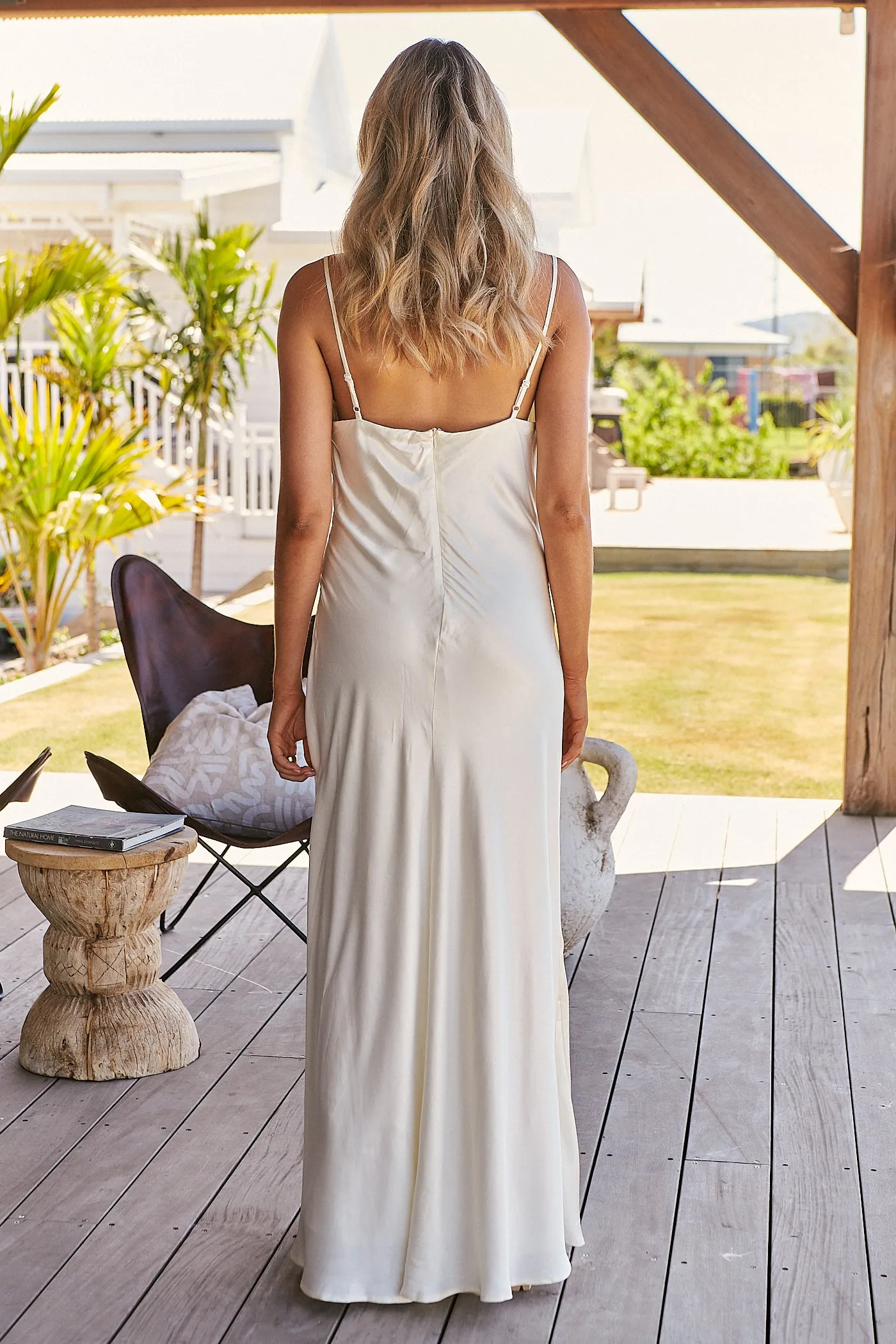 Calista Cowl Neck Ivory Midi Dress ~ MOS the label