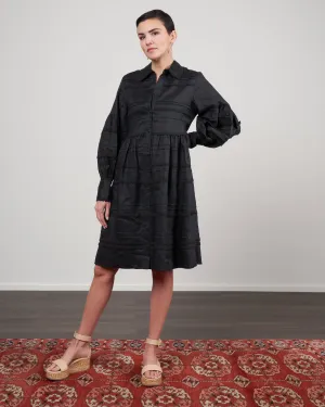 camila balloon sleeve dress - black