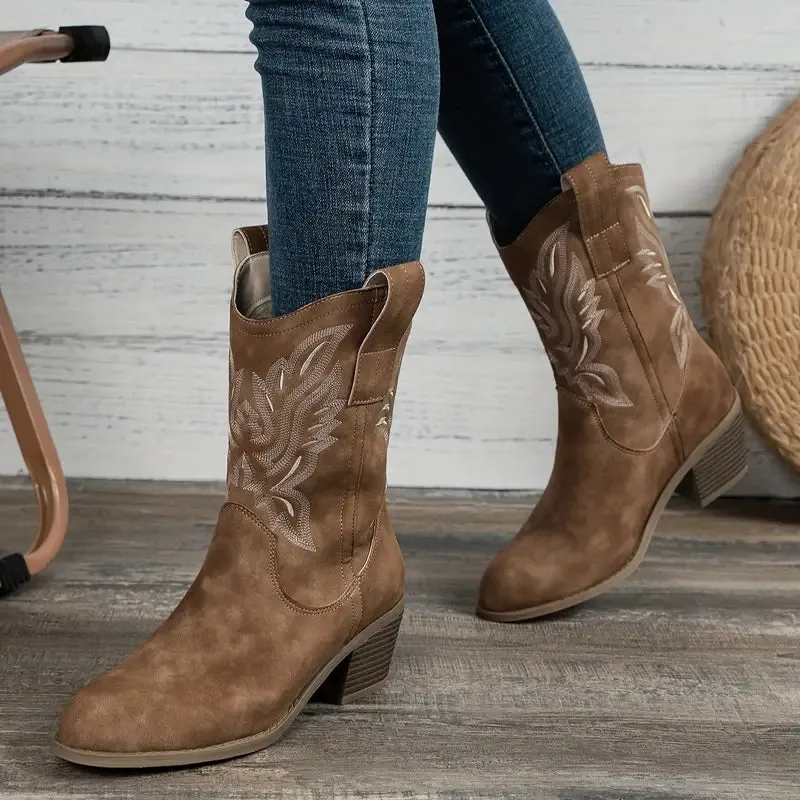 Cavalera | Womens Leather Cowboy Boots – Western Style Cowgirl Boots for Festivals, Everyday Fashion & Country Looks UK
