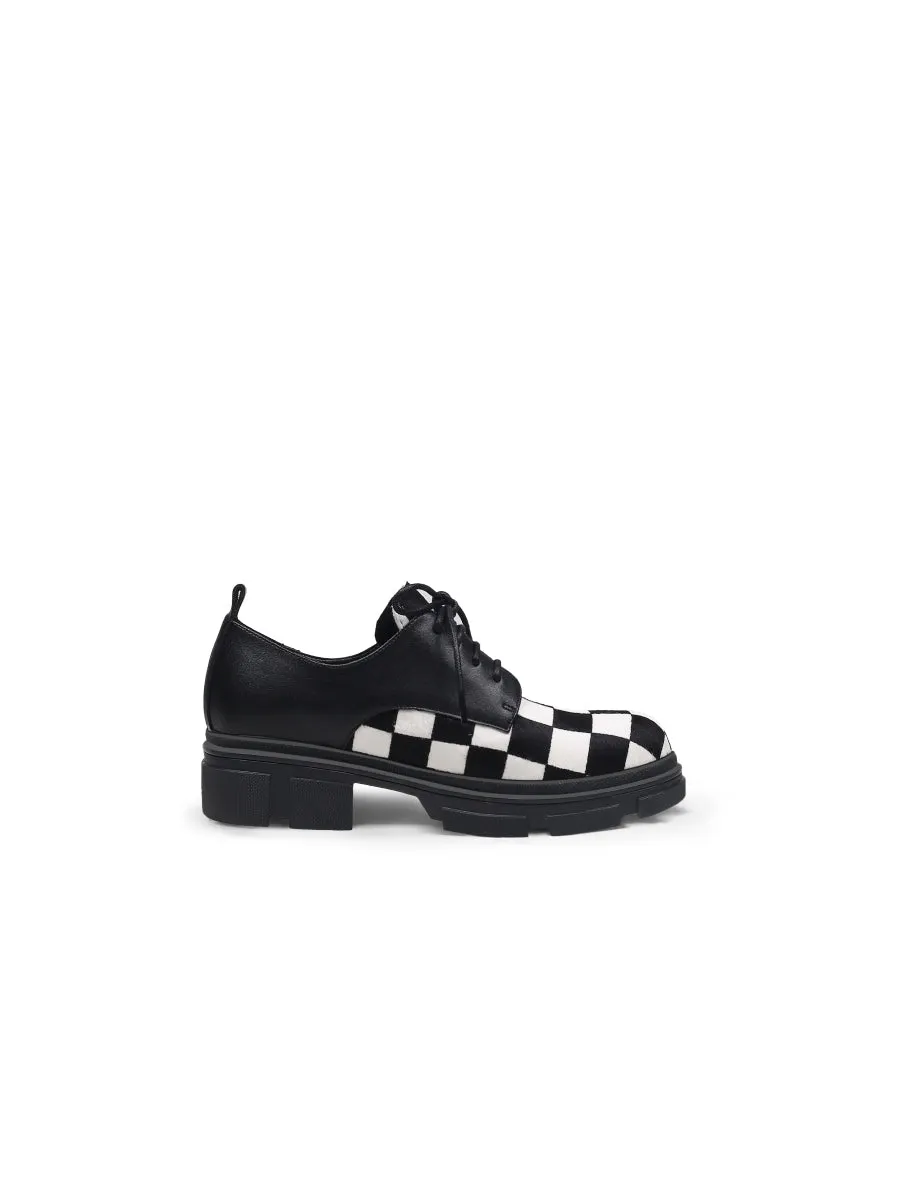 Chess Pattern Matte Leather Oxford