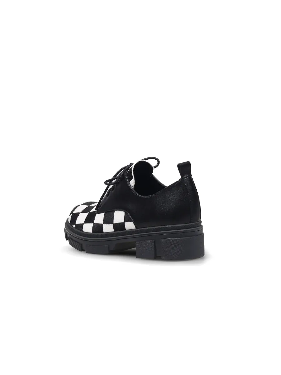 Chess Pattern Matte Leather Oxford
