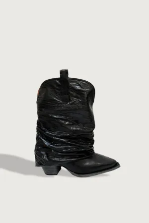 Chunky Cowboy Boots With Sleeve