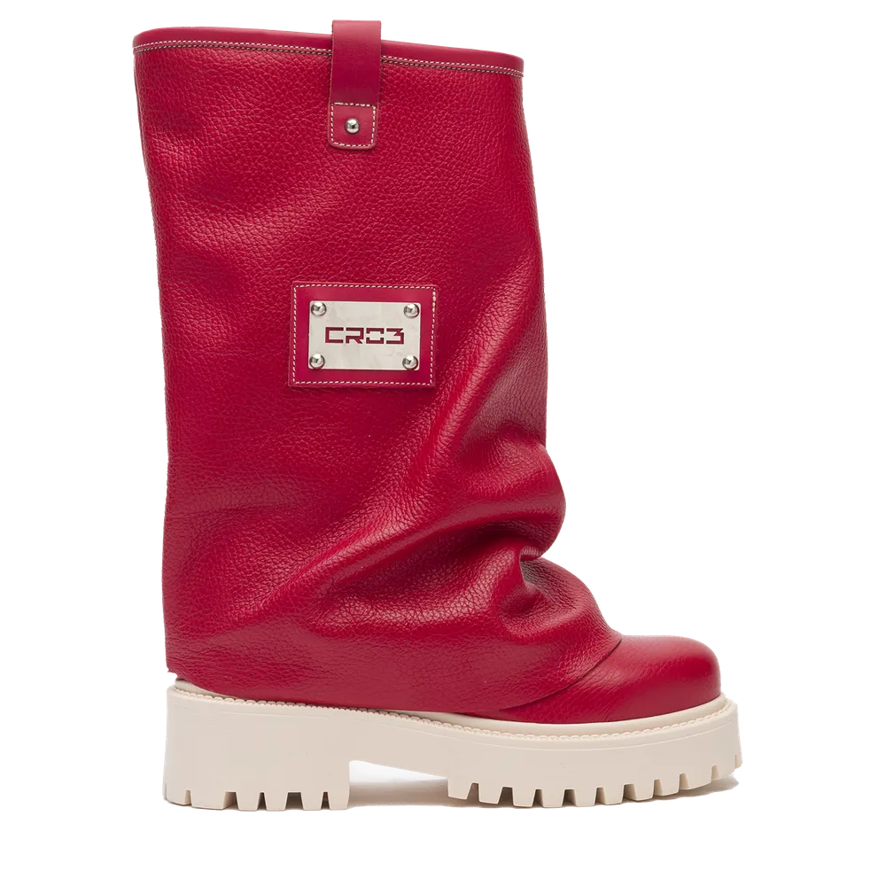 CHUNKY – Leather Boots Red