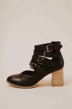 Claira Buckle Bootie in Black