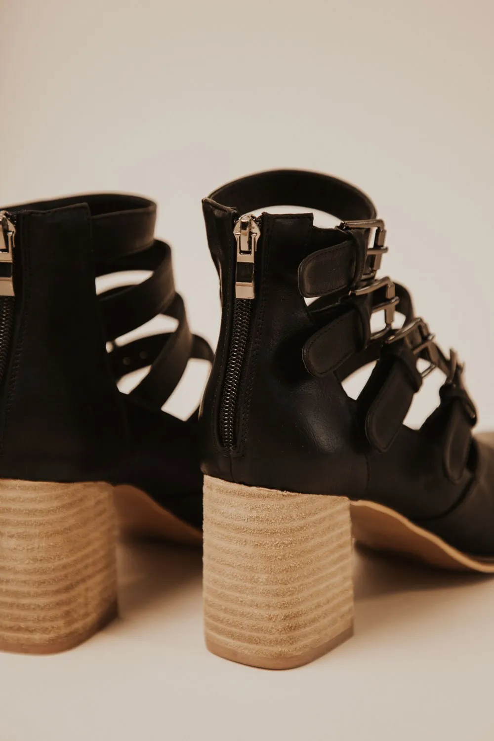 Claira Buckle Bootie in Black