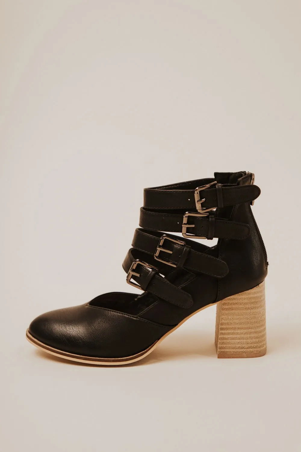 Claira Buckle Bootie in Black
