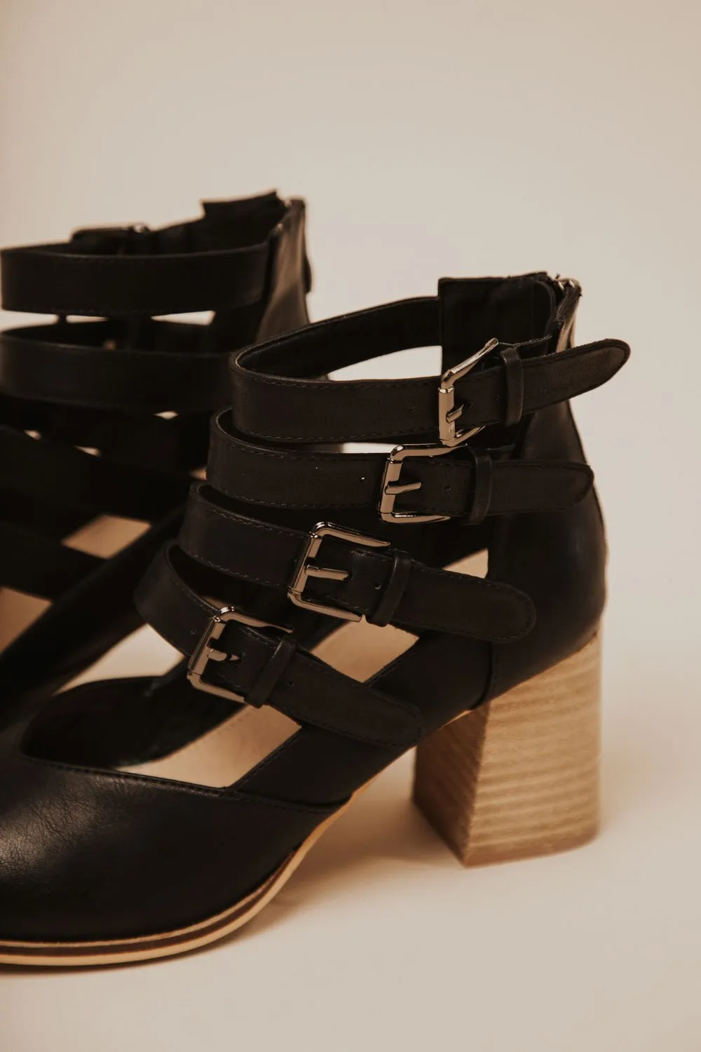 Claira Buckle Bootie in Black