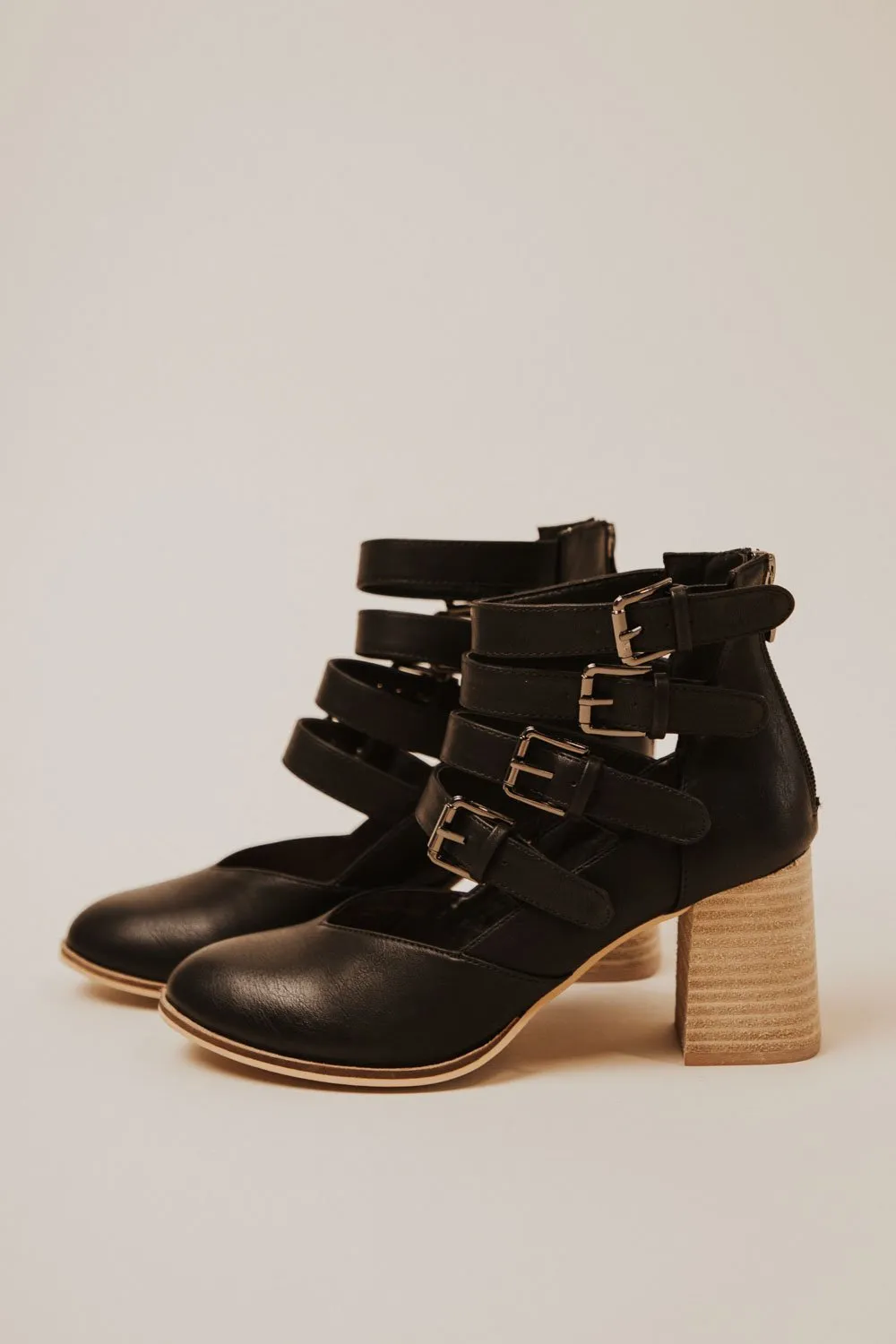 Claira Buckle Bootie in Black