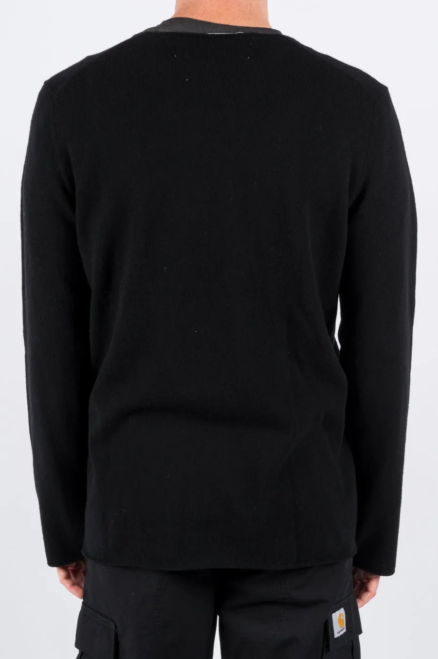 COMME DES GARCONS PLAY BOUNDLESS CREWNECK SWEATER BLACK