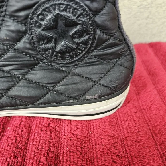Converse Chuck Taylor All Star Black Quilted Lined Hi-Top Sneakers Size:M7/W9
