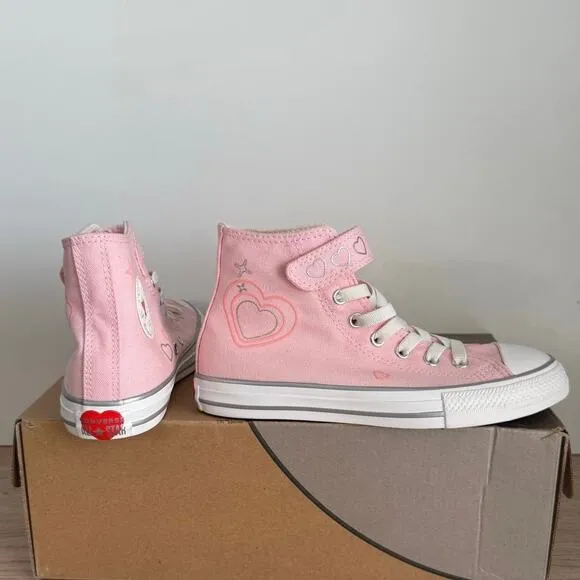 Converse Chuck Taylor Hi Top ‘Donut Glaze Heart’ Girls Sneakers - SZ 2 Y