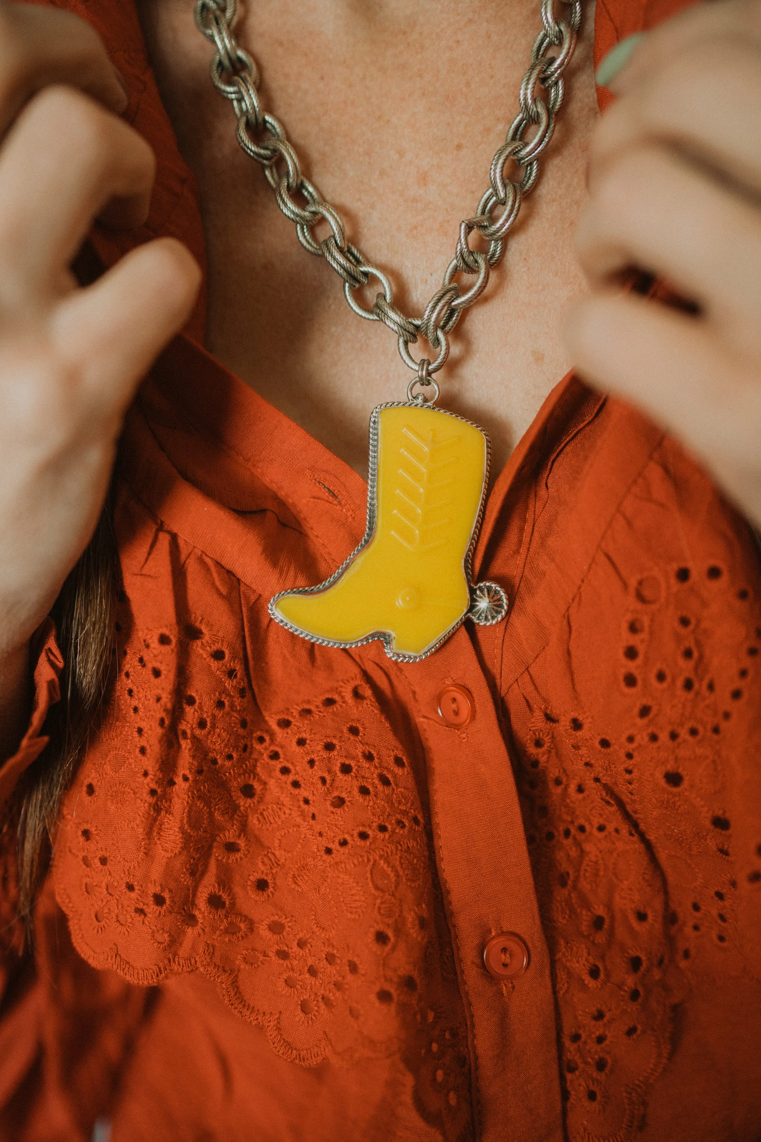 Cowboy Boot Necklace | Double Braided