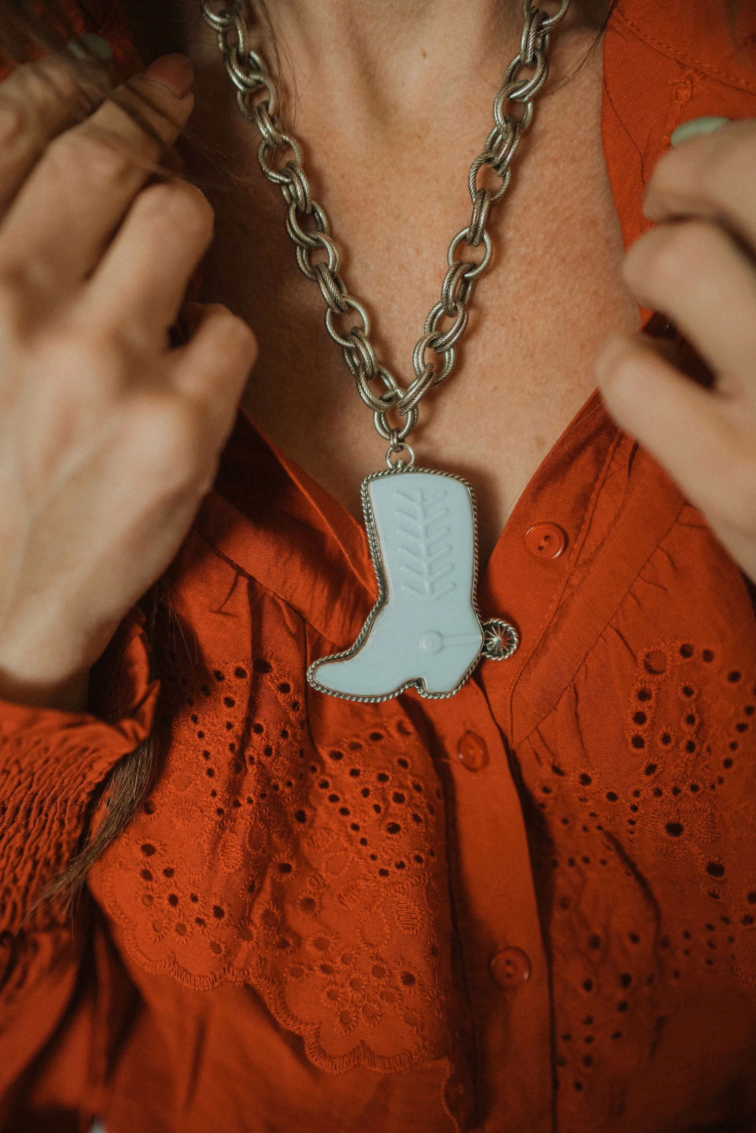 Cowboy Boot Necklace | Double Braided