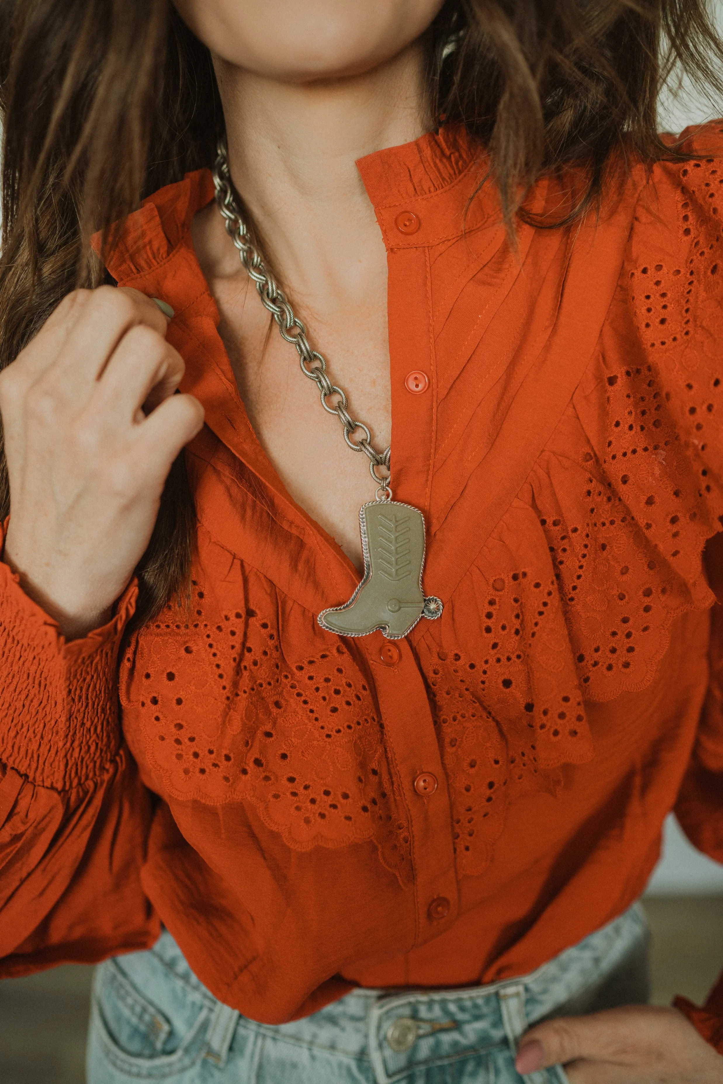 Cowboy Boot Necklace | Double Braided