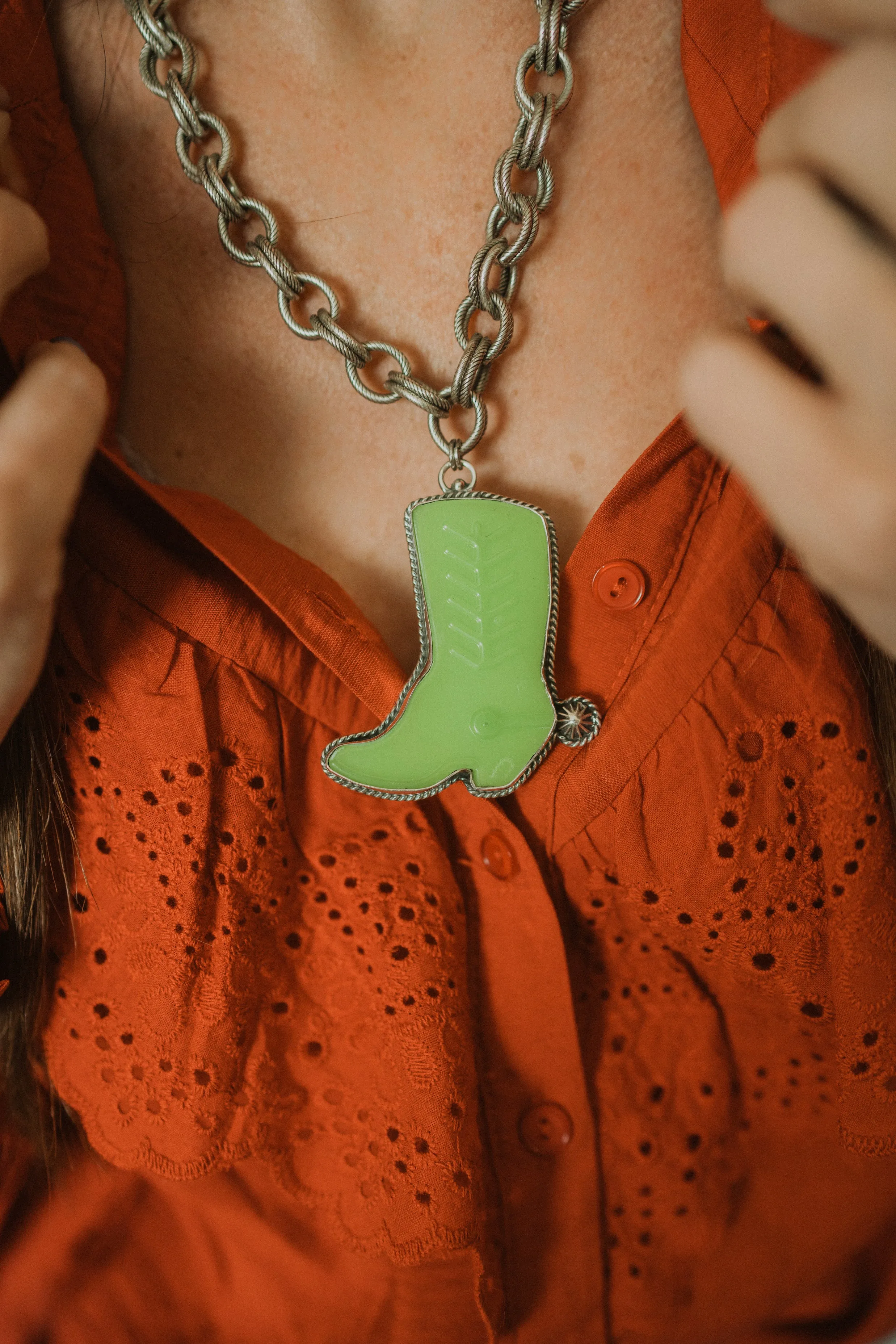 Cowboy Boot Necklace | Double Braided