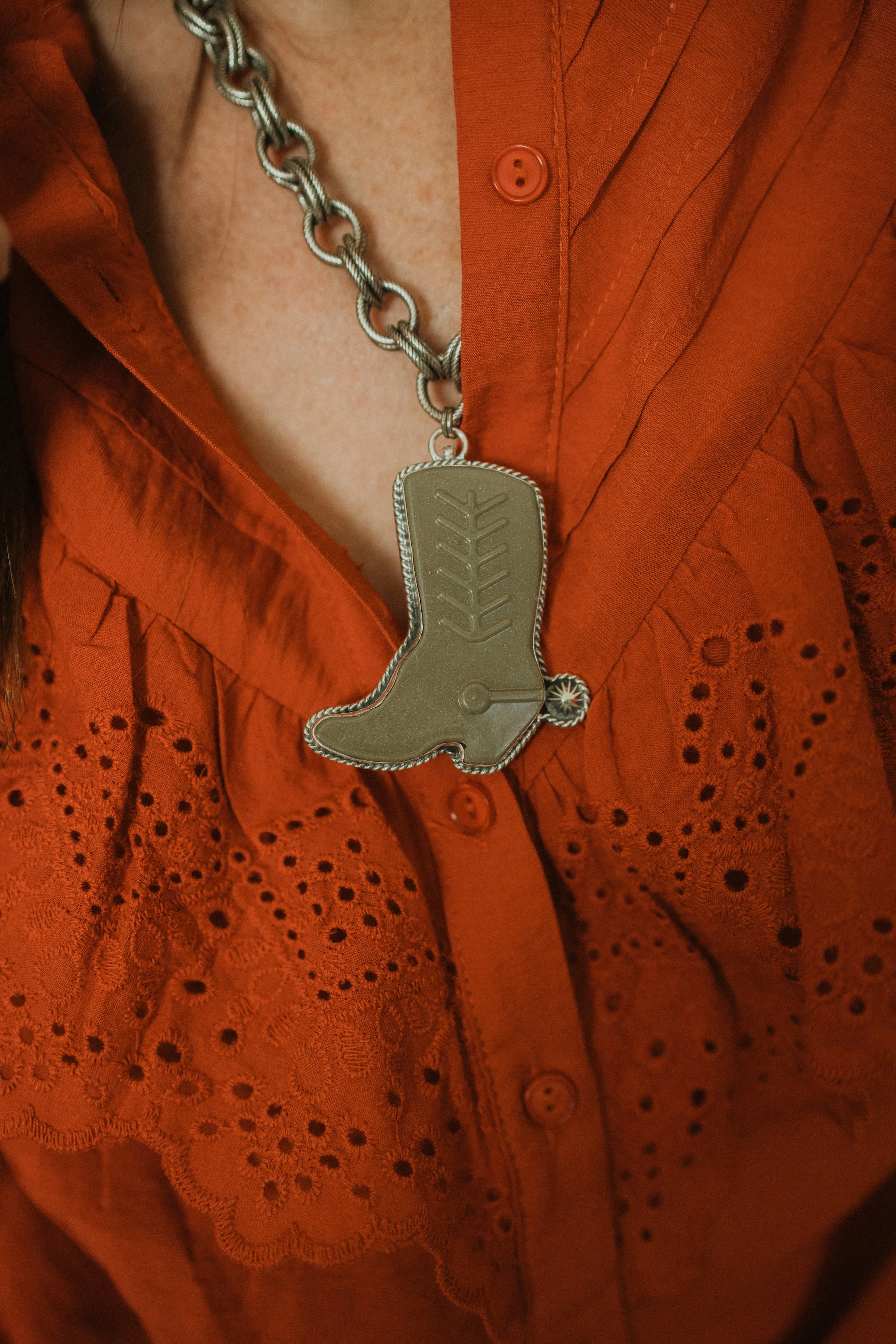 Cowboy Boot Necklace | Double Braided