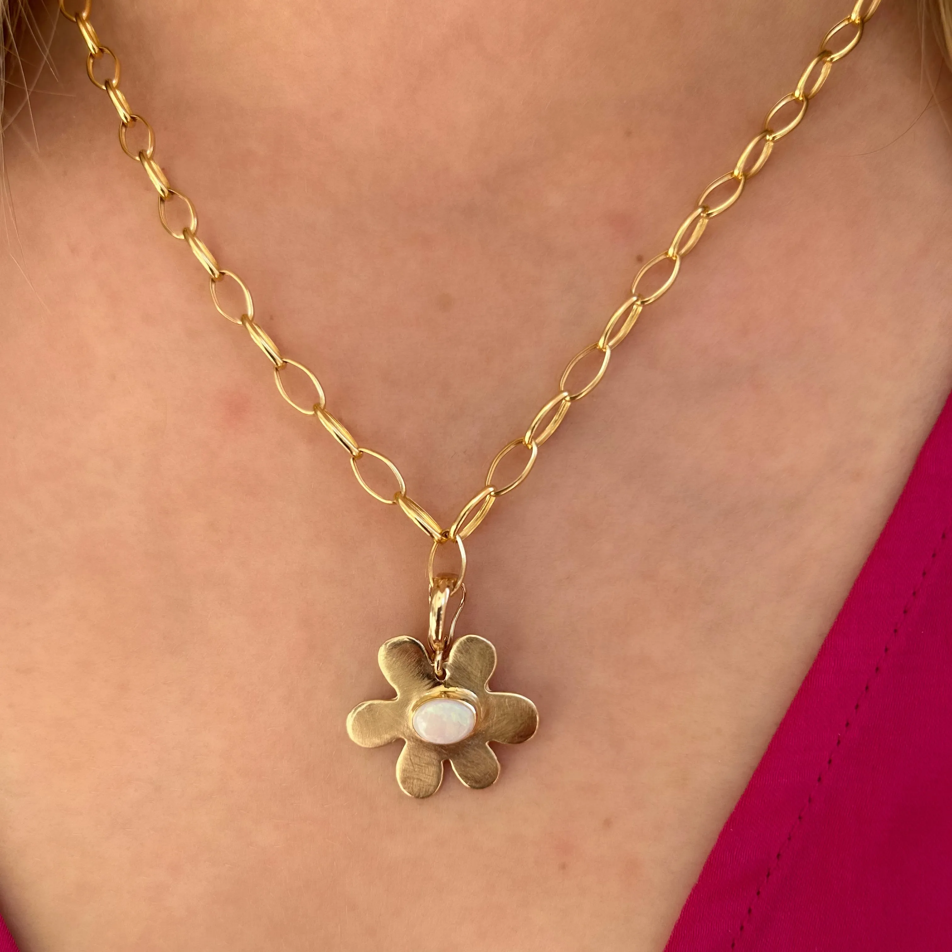 Daisy Charm with Opal