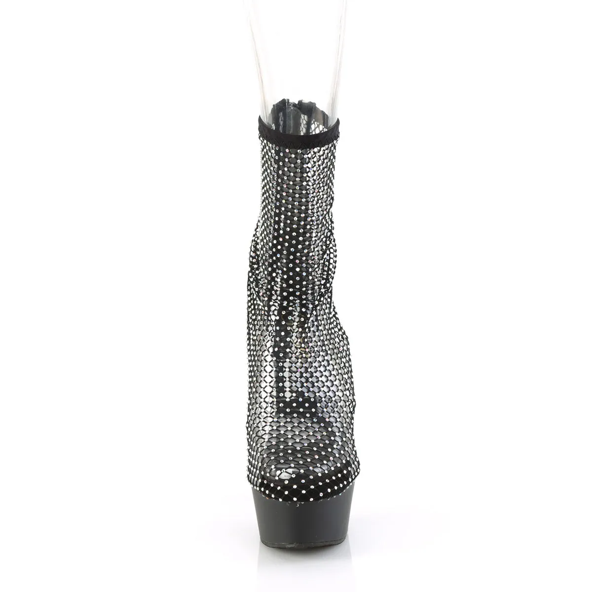 DELIGHT-1009  Black Faux Suede-RS Mesh/Black Matte