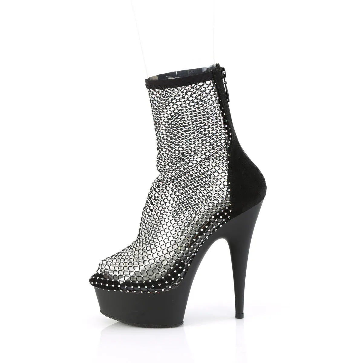 DELIGHT-1009  Black Faux Suede-RS Mesh/Black Matte