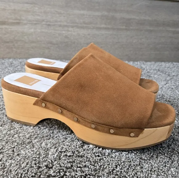 Dolce Vita Dorado Studded Mule Sandal in Saddle Suede NEW size 8.5