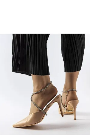 Elegant beige stiletto sandals