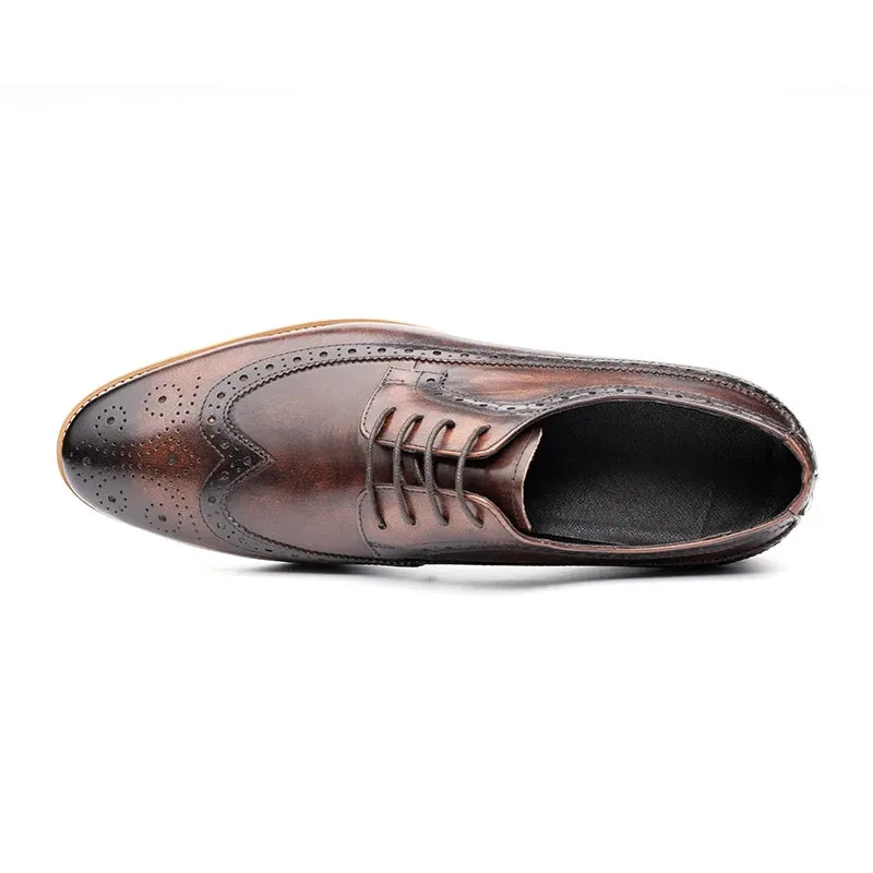 Eleganza Handgefertigte Leder-Derby Oxfords