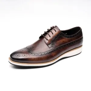 Eleganza Handgefertigte Leder-Derby Oxfords