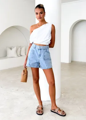 Emiko One Shoulder Crop - Off White