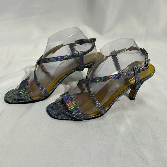 ESCADA Vintage Metallic Rainbow Strappy Heels - size 9B