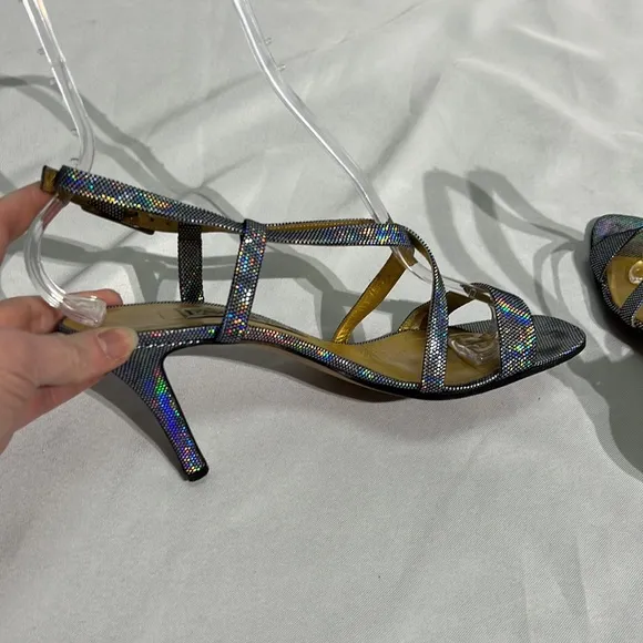 ESCADA Vintage Metallic Rainbow Strappy Heels - size 9B