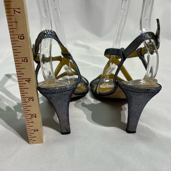 ESCADA Vintage Metallic Rainbow Strappy Heels - size 9B