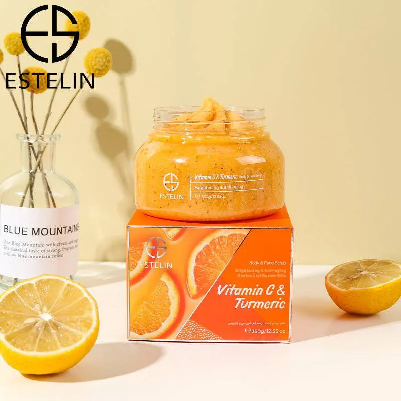 Estelin Vitamin C & Turmeric Body & Face Scrub by Dr.Rashel - 350g
