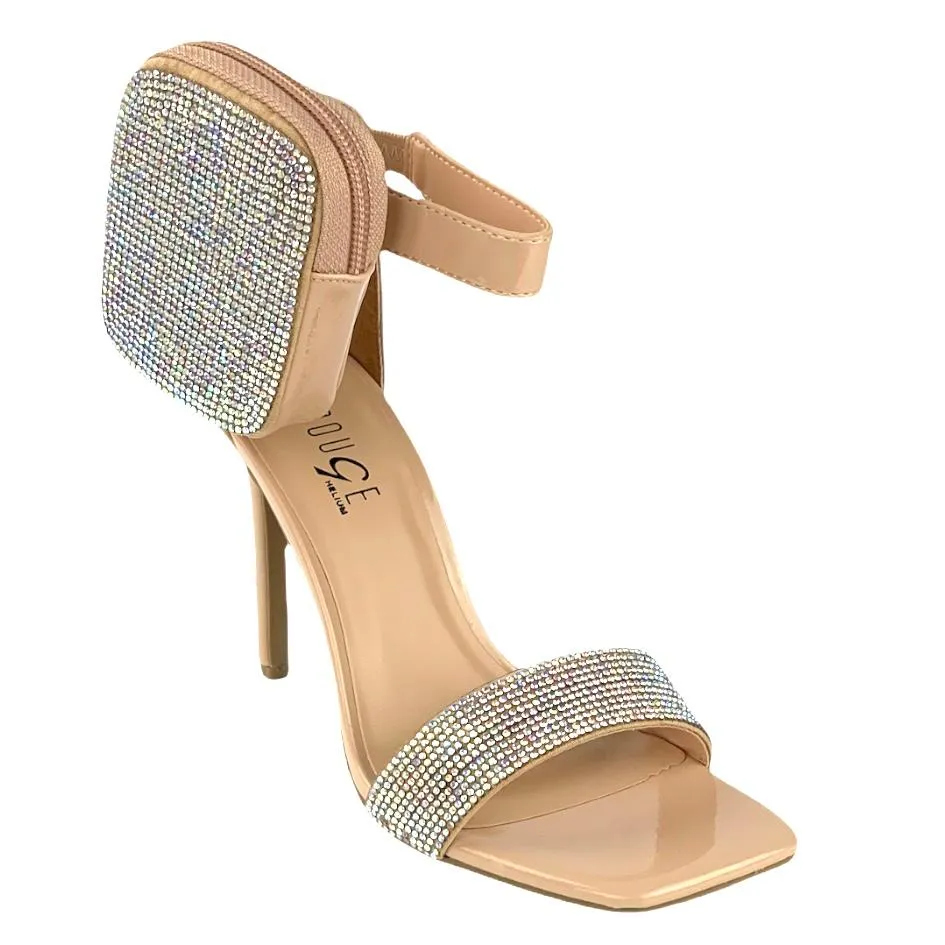 EVERMORE Women's High Stiletto Heel Square Toe Sandals