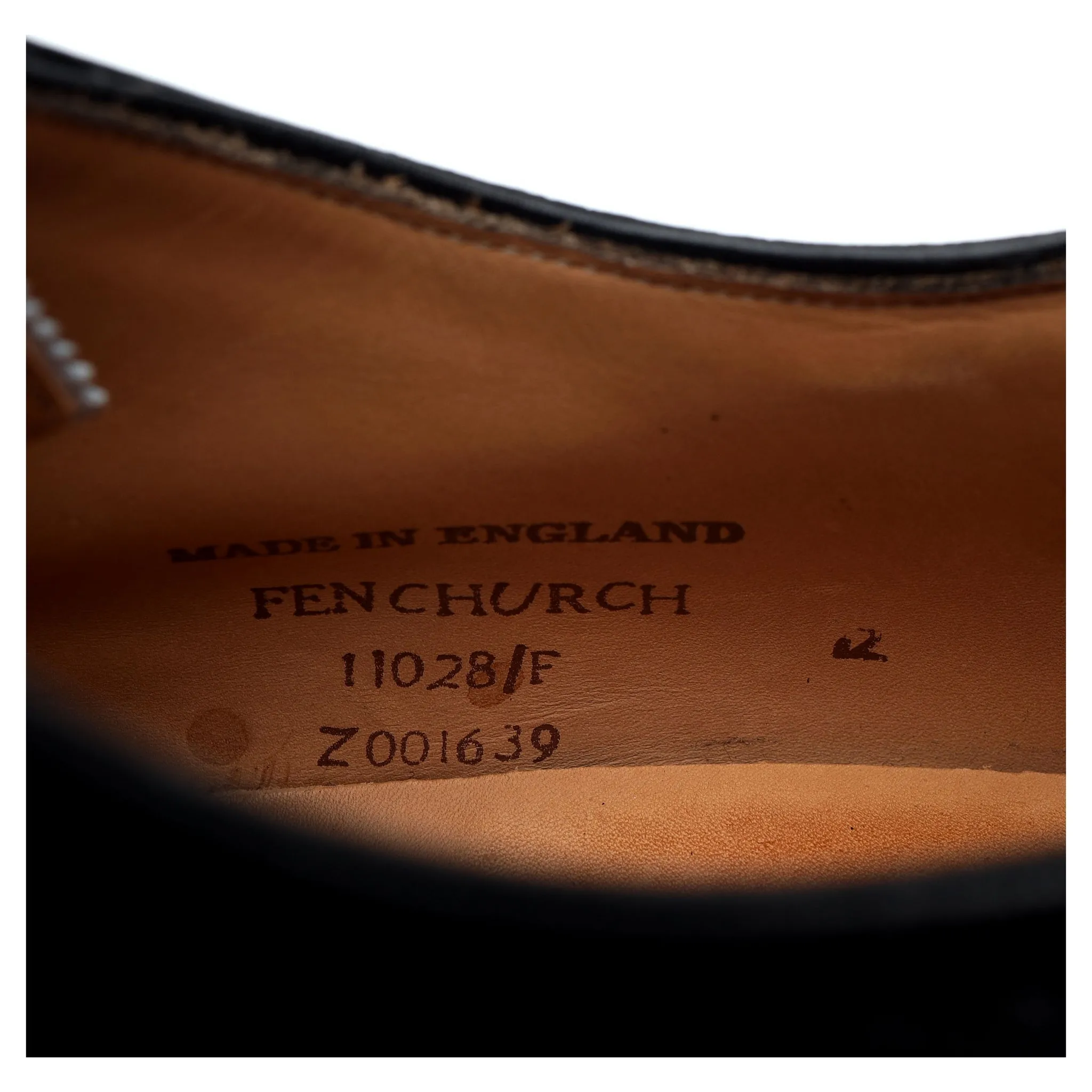 'Fenchurch' Black Leather Oxford Semi Brogues UK 12 F