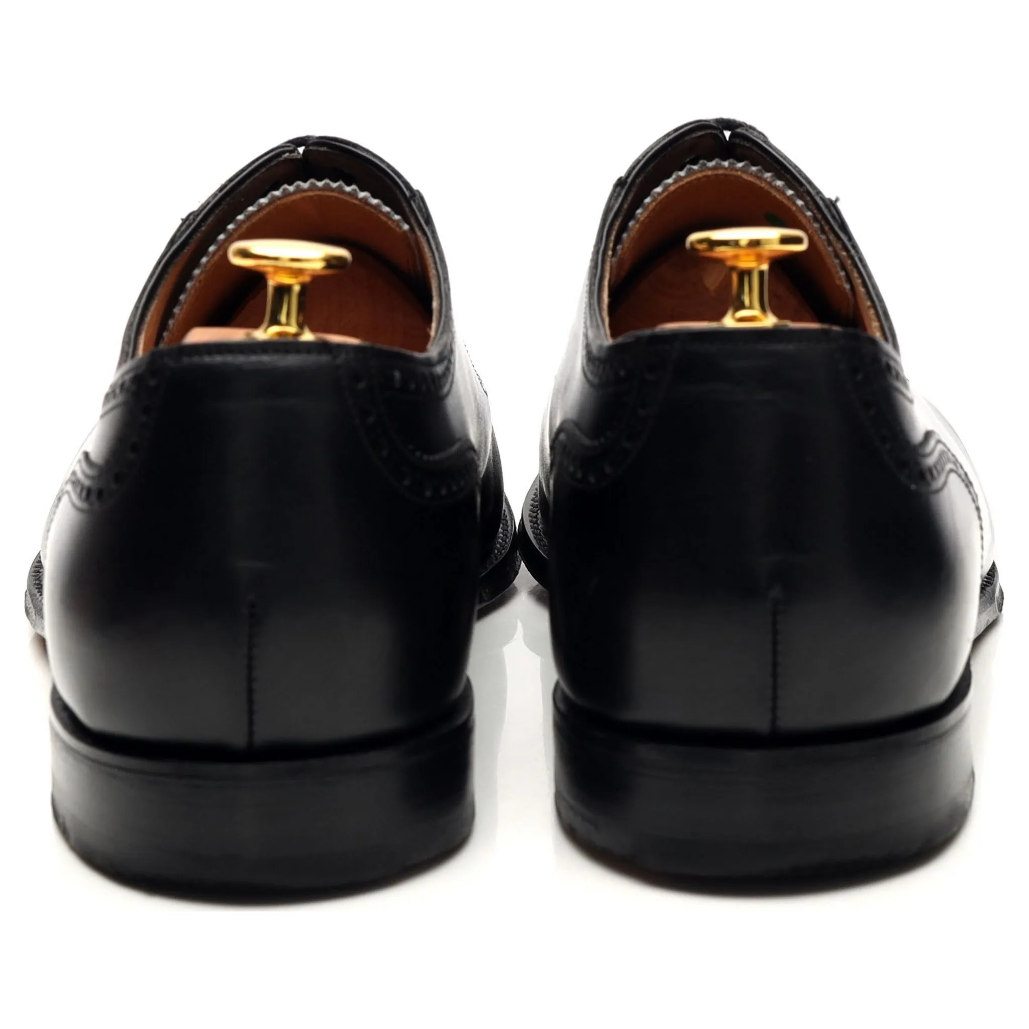 'Fenchurch' Black Leather Oxford Semi Brogues UK 12 F