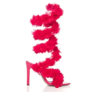 Flower Spiral Stiletto Heel Sandals