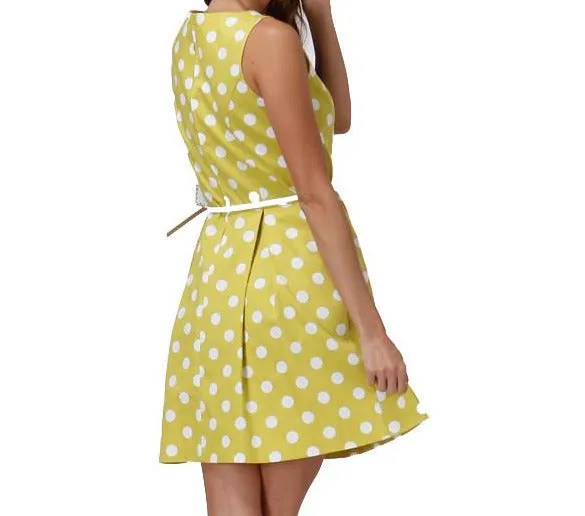 Garden Party Polka Dot Dress With Belt