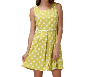 Garden Party Polka Dot Dress With Belt