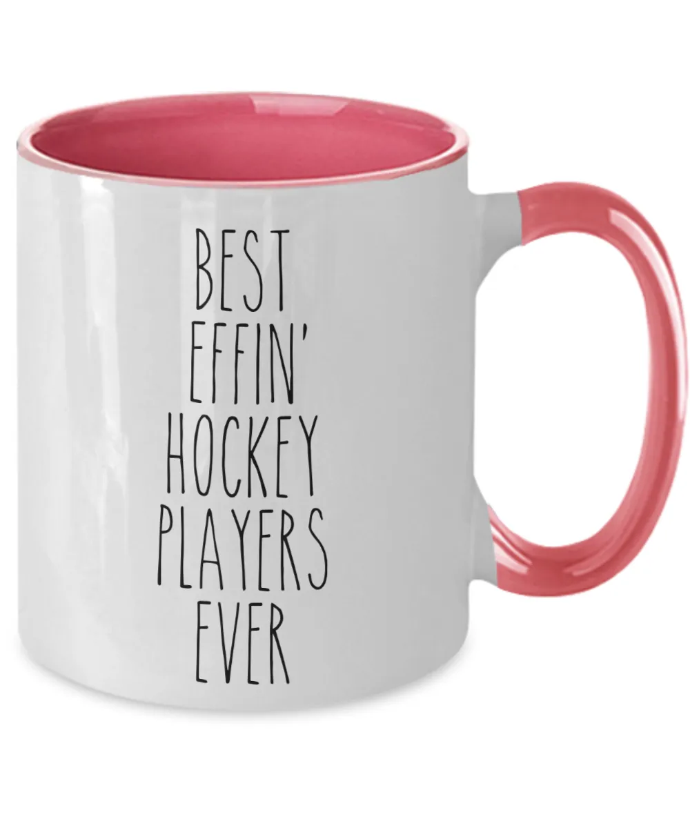 Gift For Hockey Players Best Effin' Hockey Players Ever Mug Two-Tone Coffee Cup Funny Coworker Gifts