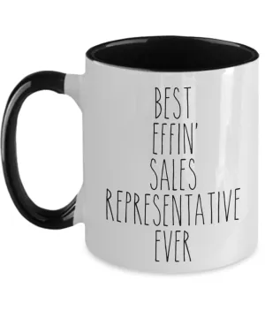 Gift For Sales Representative Best Effin' Sales Representative Ever Mug Two-Tone Coffee Cup Funny Coworker Gifts