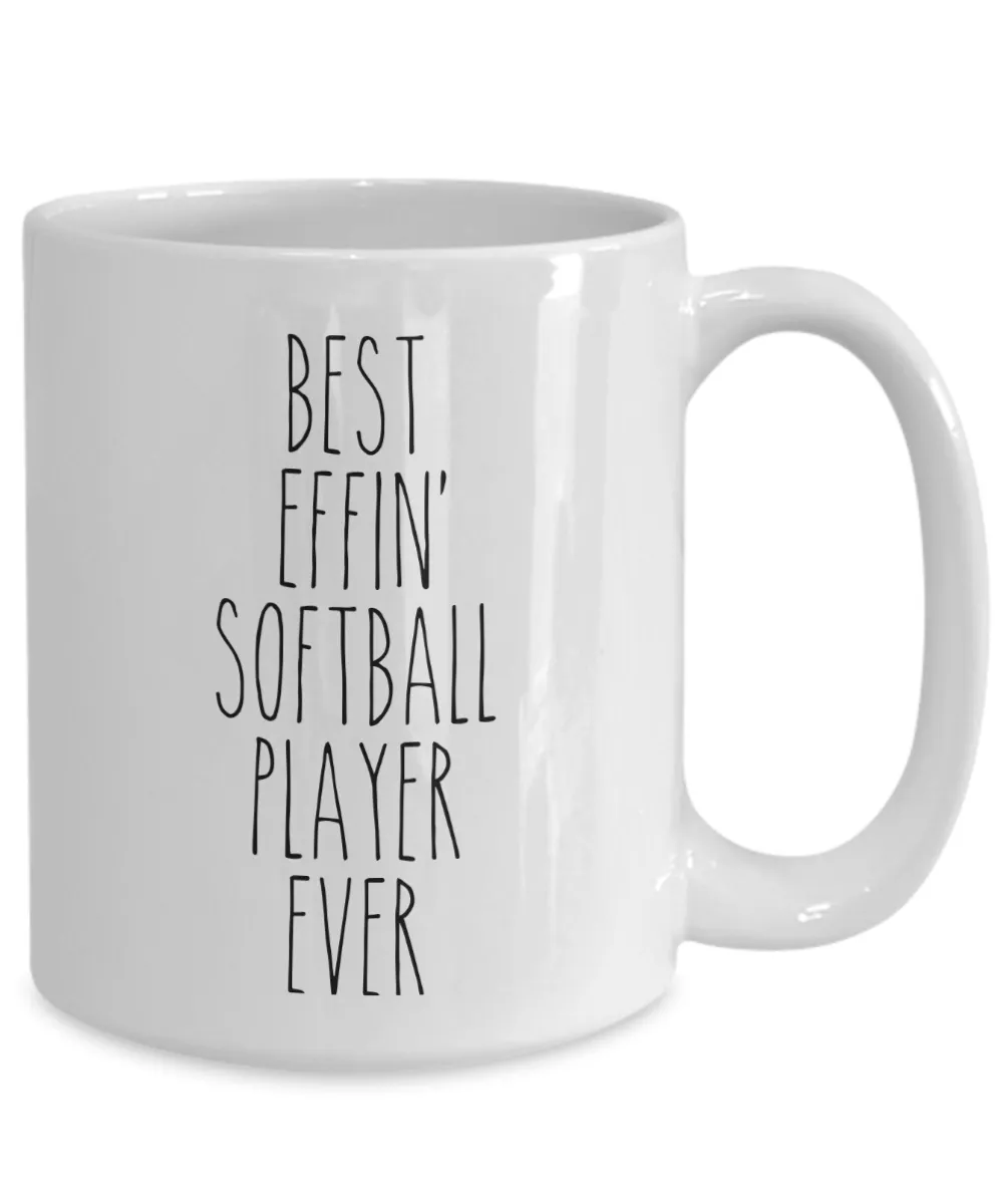 Gift For Softball Player Best Effin' Softball Player Ever Mug Coffee Cup Funny Coworker Gifts