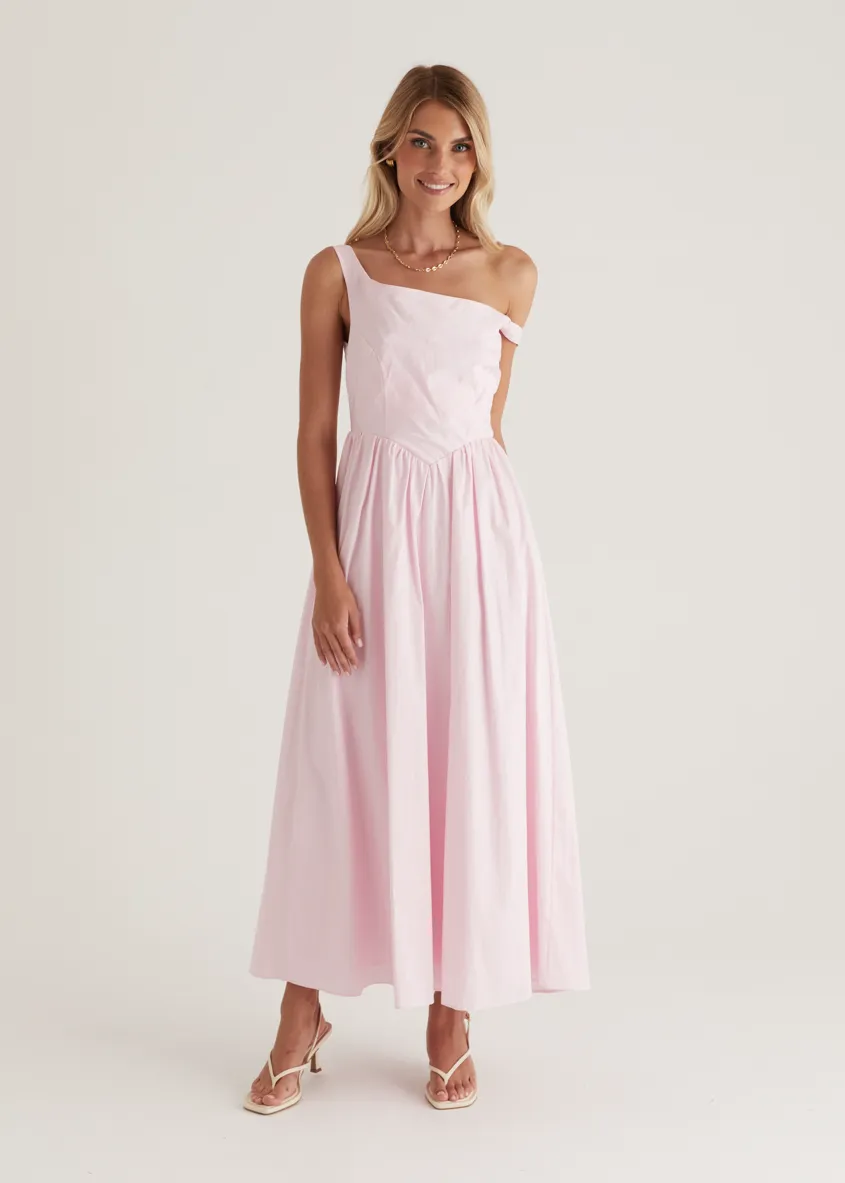 Haven One Shoulder Maxi Dress - Blush