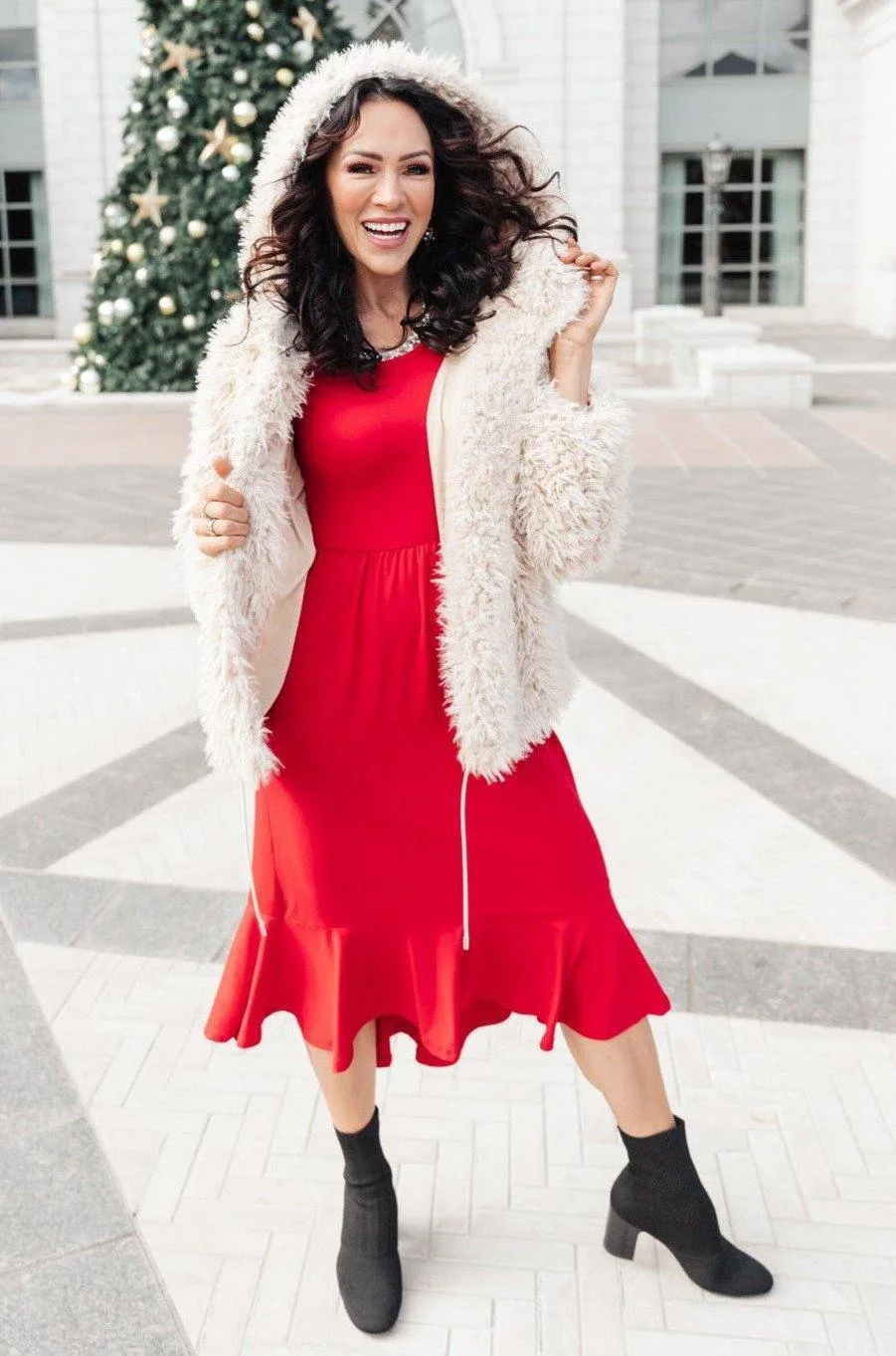 Hazel Blues® | Cloudy Skies Dress in Crimson