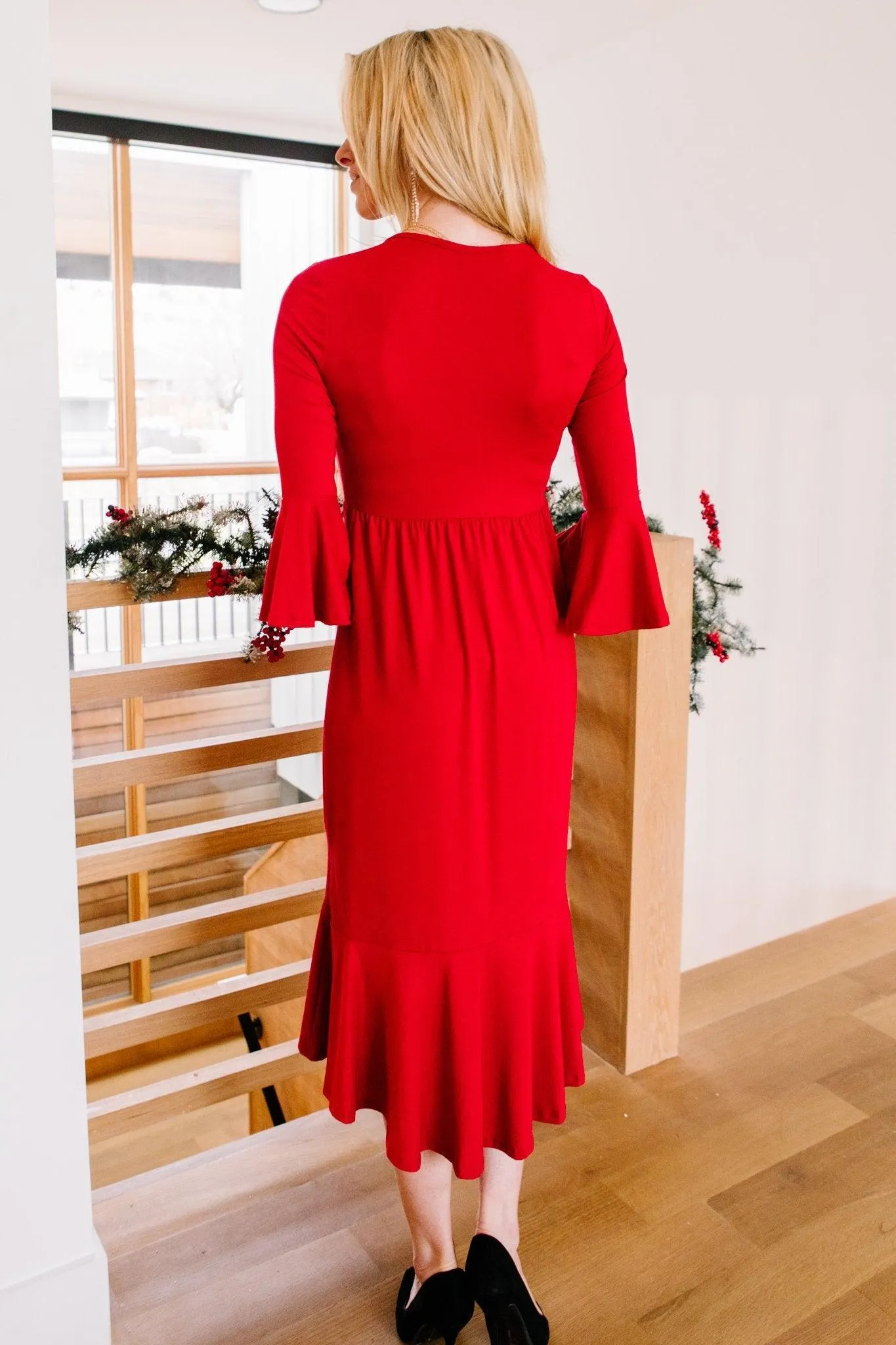 Hazel Blues® | Cloudy Skies Dress in Crimson