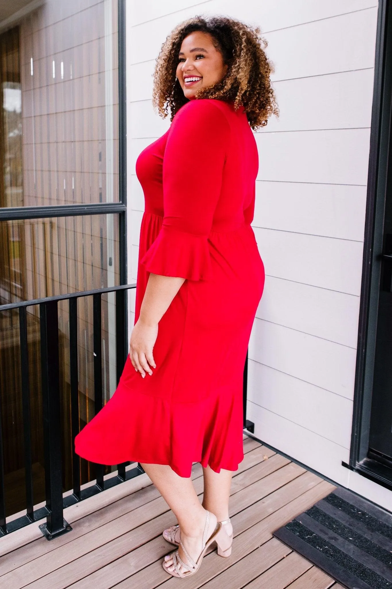 Hazel Blues® | Cloudy Skies Dress in Crimson