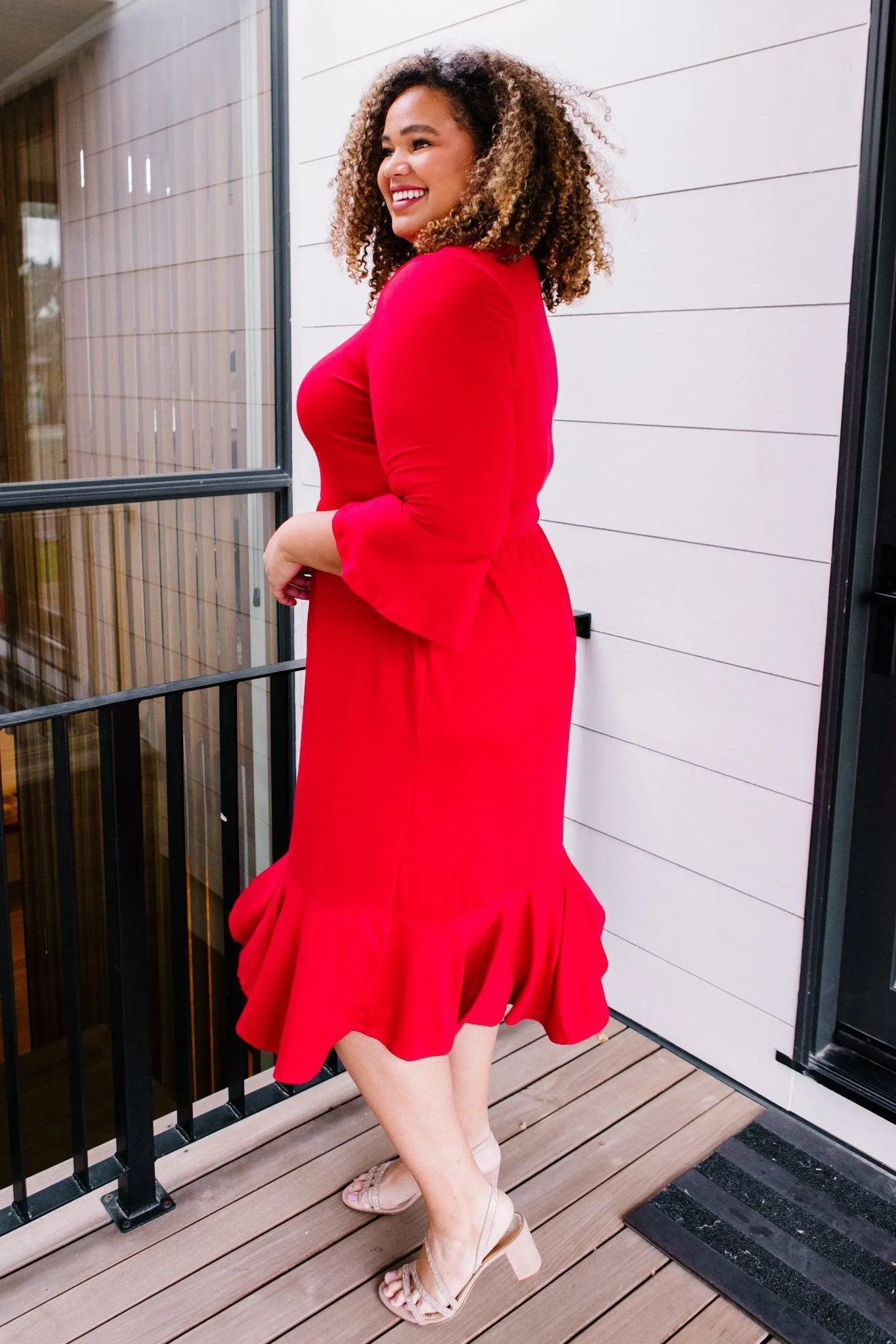 Hazel Blues® | Cloudy Skies Dress in Crimson