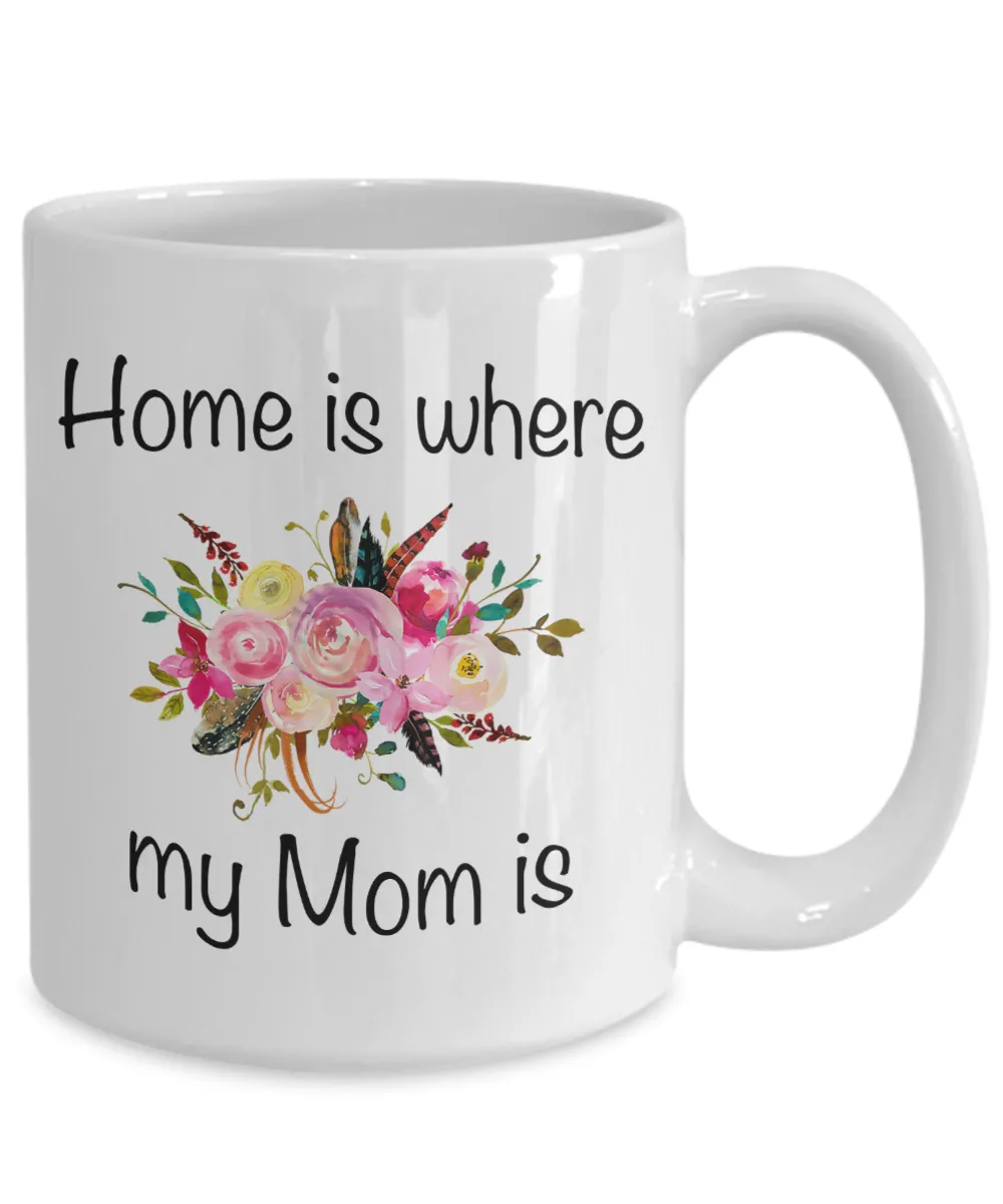 Home is Where my Mom is Mug Floral Coffee Cup