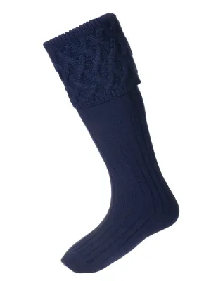 HOUSE OF CHEVIOT Rannoch Shooting Socks - Mens - Navy